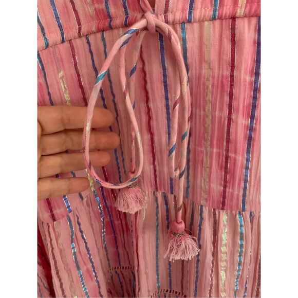 Saylor Rheta Metallic Striped Mini Dress Pink Size XS - Picture 9 of 12